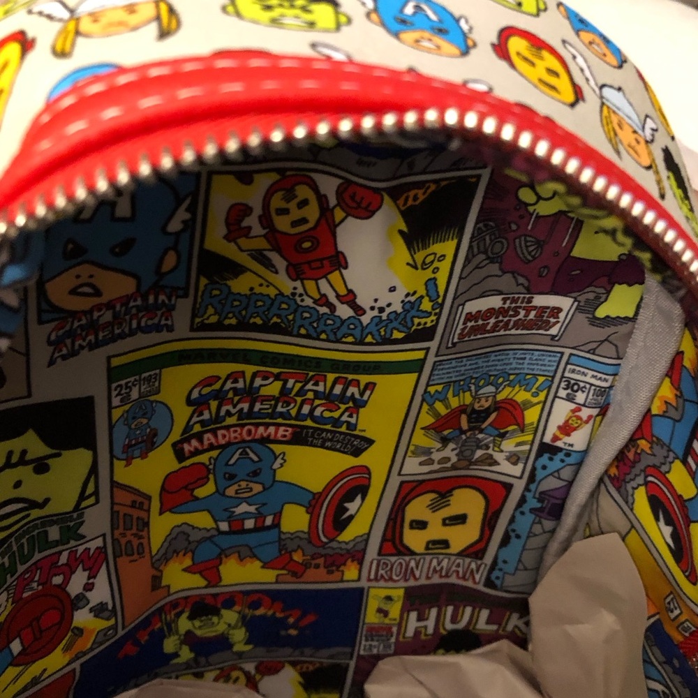 NEW Loungefly Disney Parks Marvel The AVENGERS Mini Backpack Hard Tag Comics $78 - Picture 6 of 8